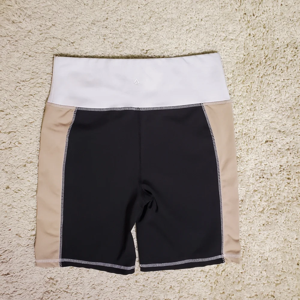 CALI SPORT Women Shorts Sports Bra Top Black Tan White 2pc Gym Outfit Athletic - Picture 13 of 16